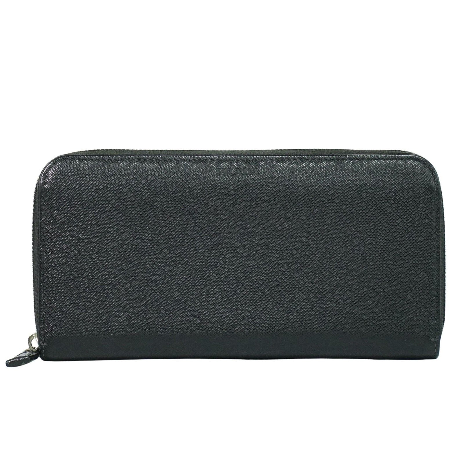 Prada Saffiano Wallet Leather Black Leather Wallets Accessory