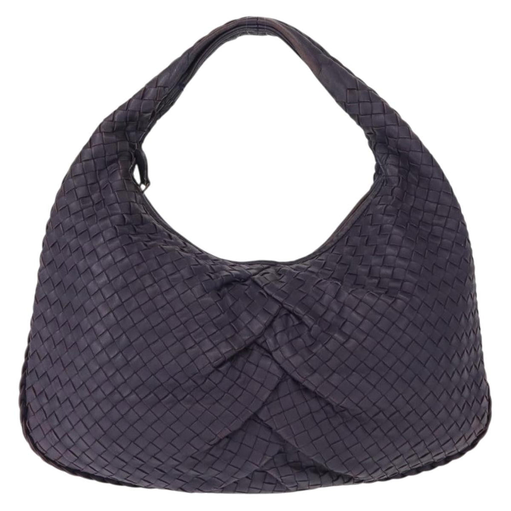 Bottega Veneta Veneta Hobo Pleated Intrecciato Nappa Purple Leather Shoulder Bag Bag