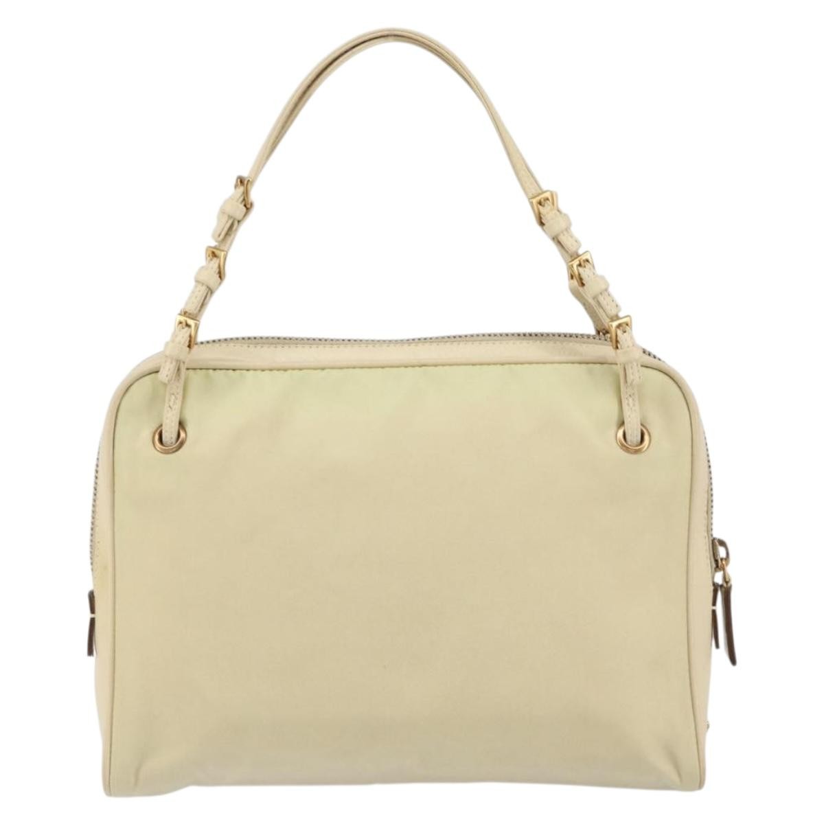 Prada Vintage Handbag Tessuto Beige Nylon Handbag