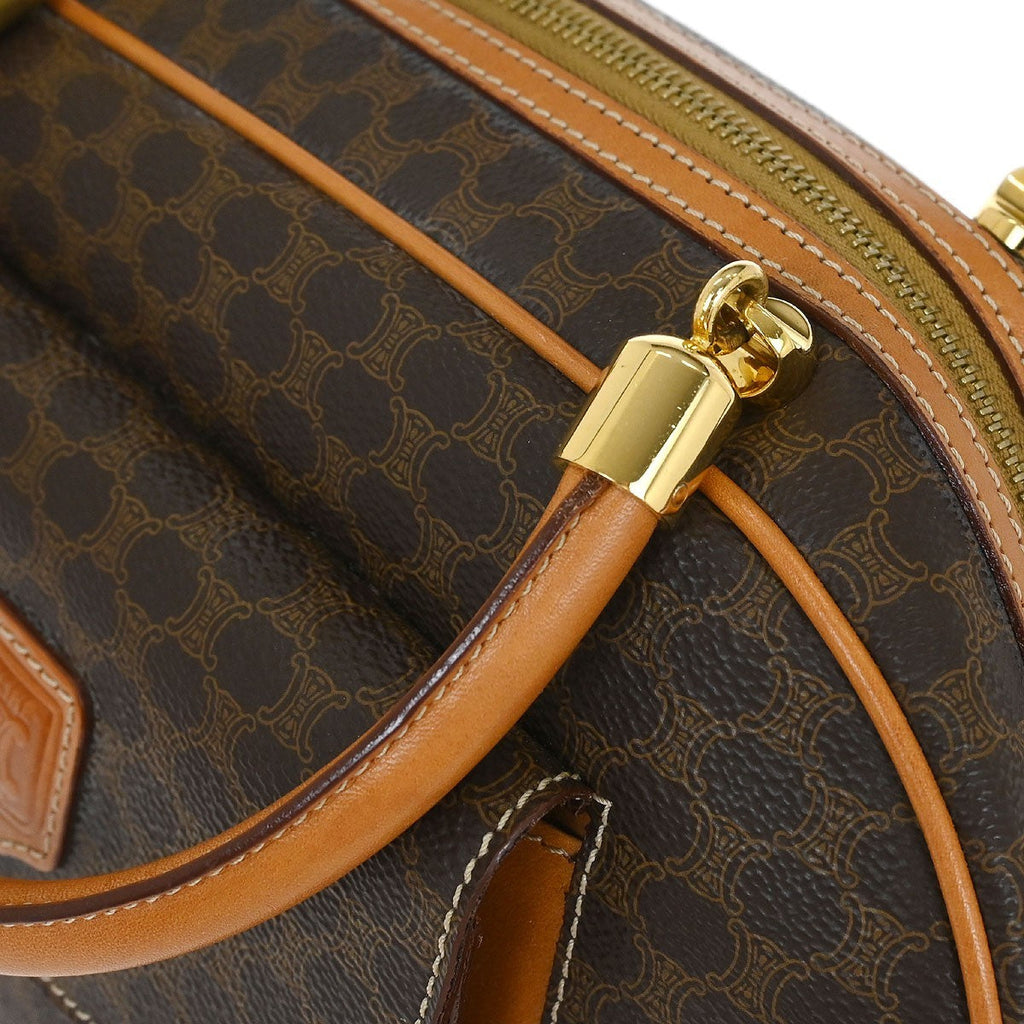 Celine C Macadam Handbag Canvas Brown Canvas Handbag