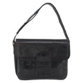 Saint Laurent Vintage Shoulder Bag Leather Black Leather Shoulder Bag Bag (Pre-Owned)