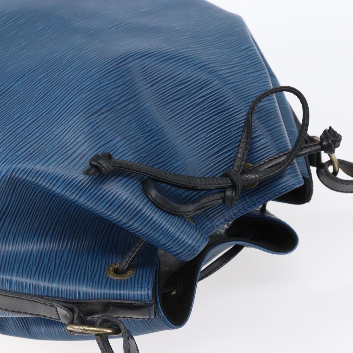Louis Vuitton Petit Noe Handbag Epi Leather Blue Leather Shoulder Bag