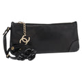 Chanel Camellia Clutch Bag Leather Black Leather Clutche & Pouche Bag