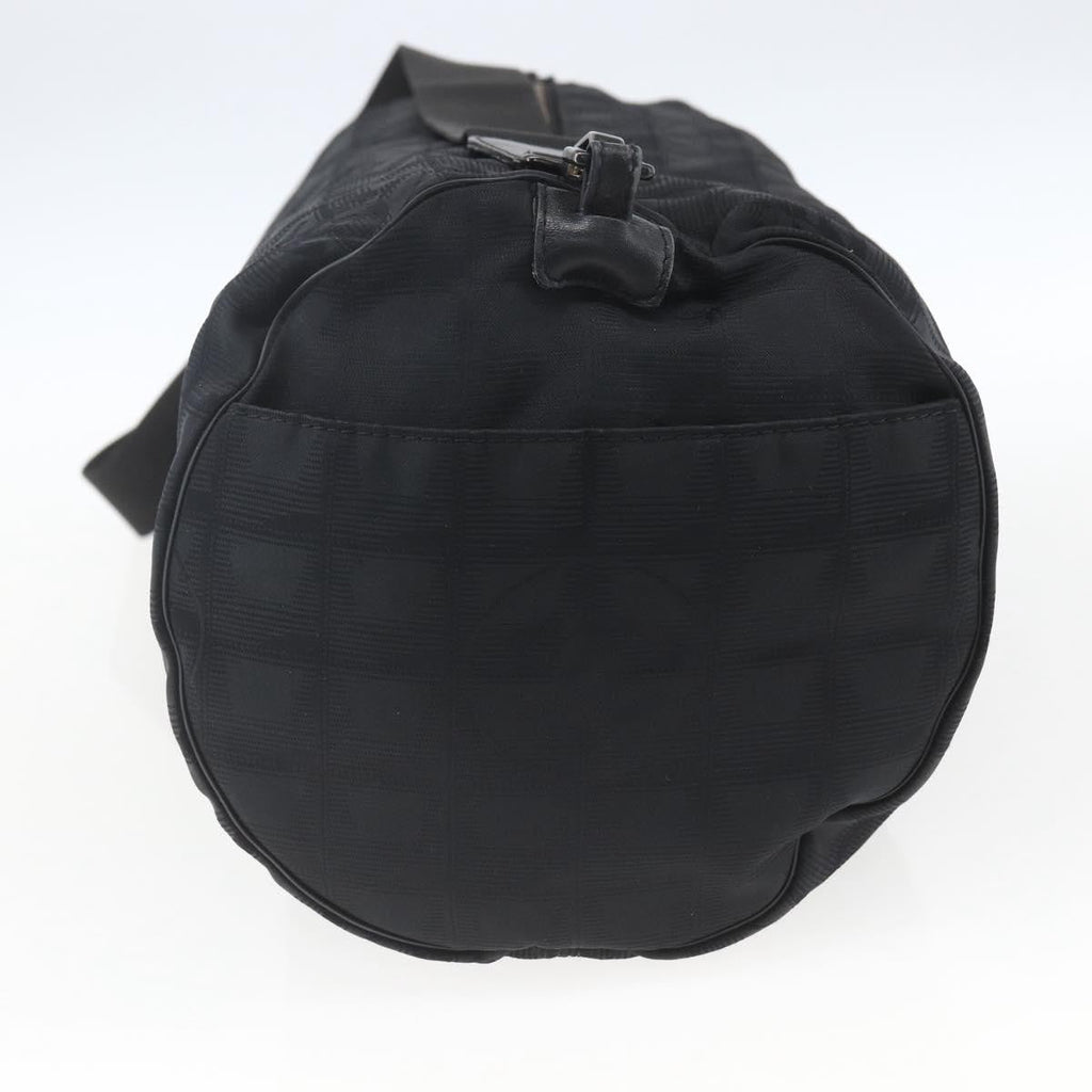 Chanel Travel Line Boston Bag Nylon Black Nylon Travel Bag Bag