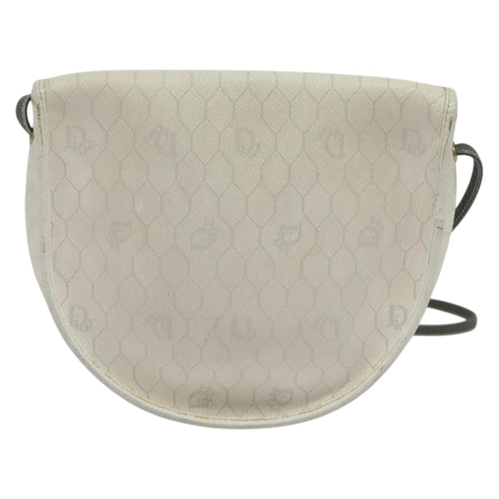 Christian Dior Vintage Honeycomb Shoulder Bag Canvas White Canvas Shoulder Bag Bag (Pre-Owned)
