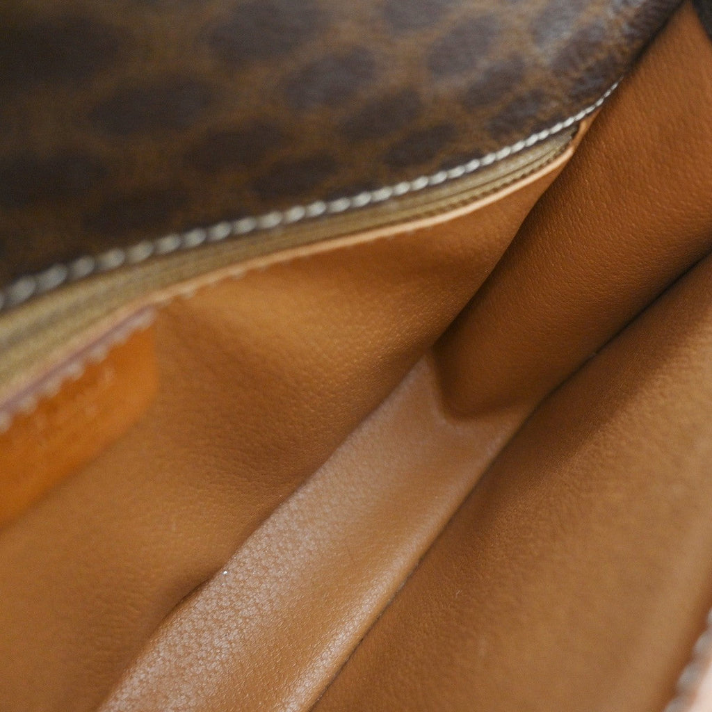 Celine Vintage Macadam Shoulder Bag Canvas And Leather Brown Canvas Shoulder Bag Bag
