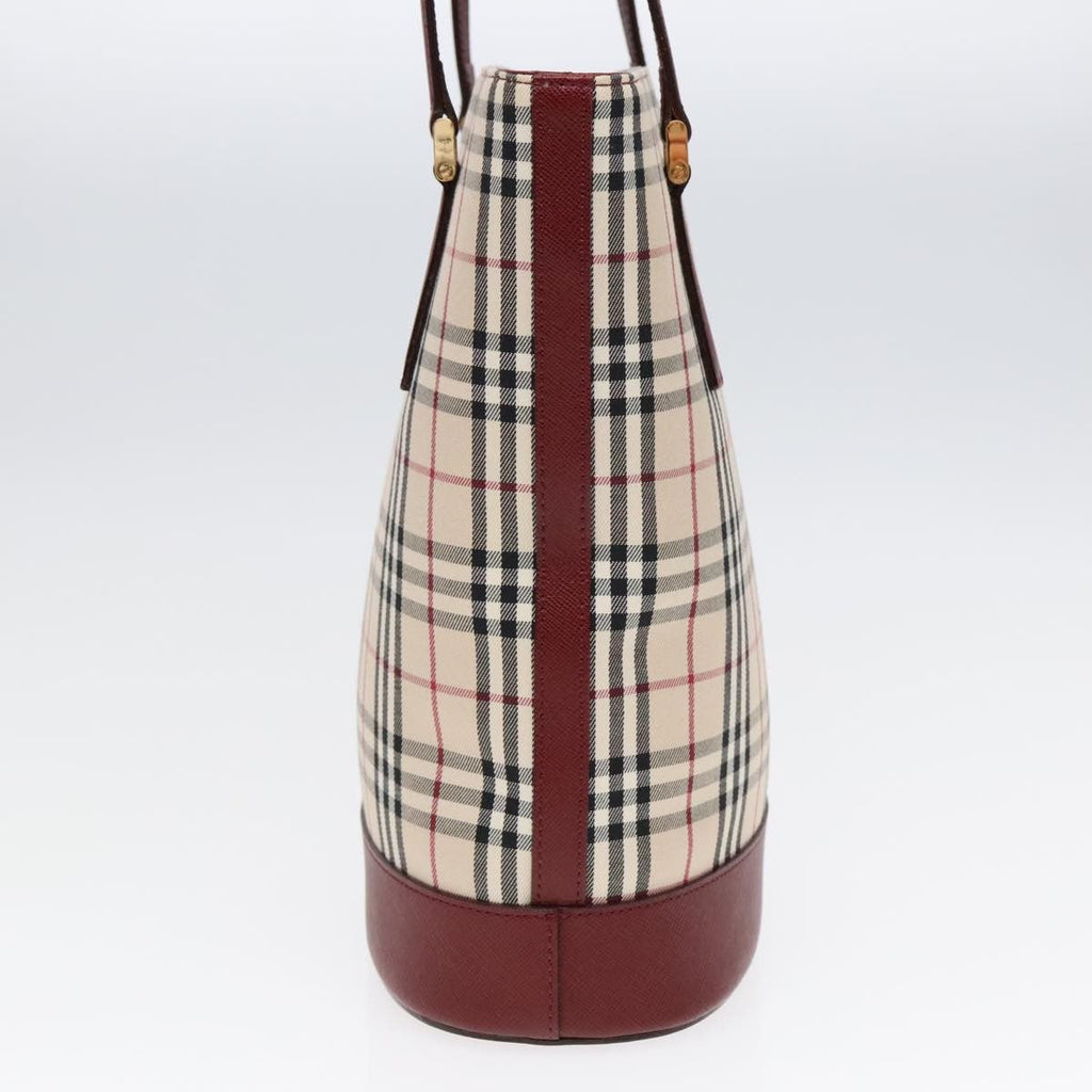 Burberry Nova Check Tote Canvas And Leather Beige Canvas Tote Bag