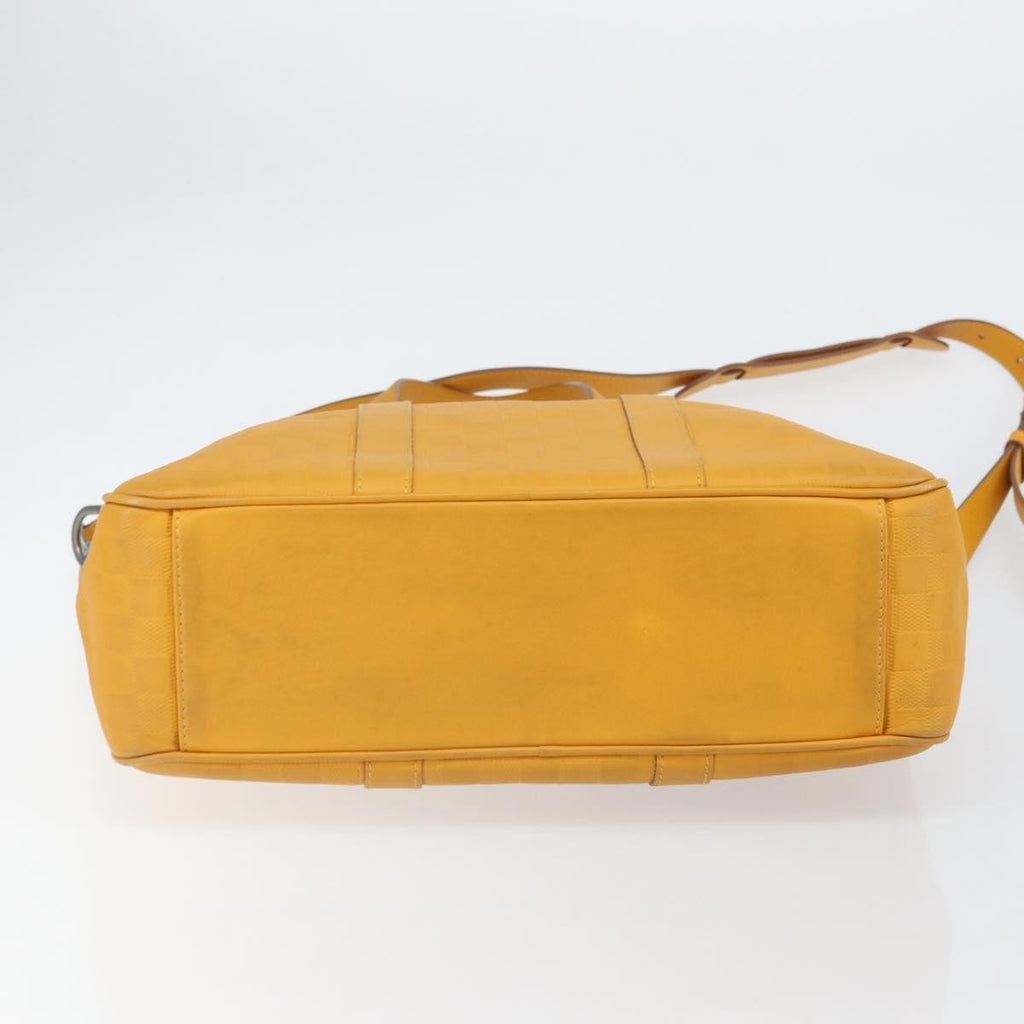 Louis Vuitton Tadao Handbag Damier Infini Leather Yellow Leather Handbag