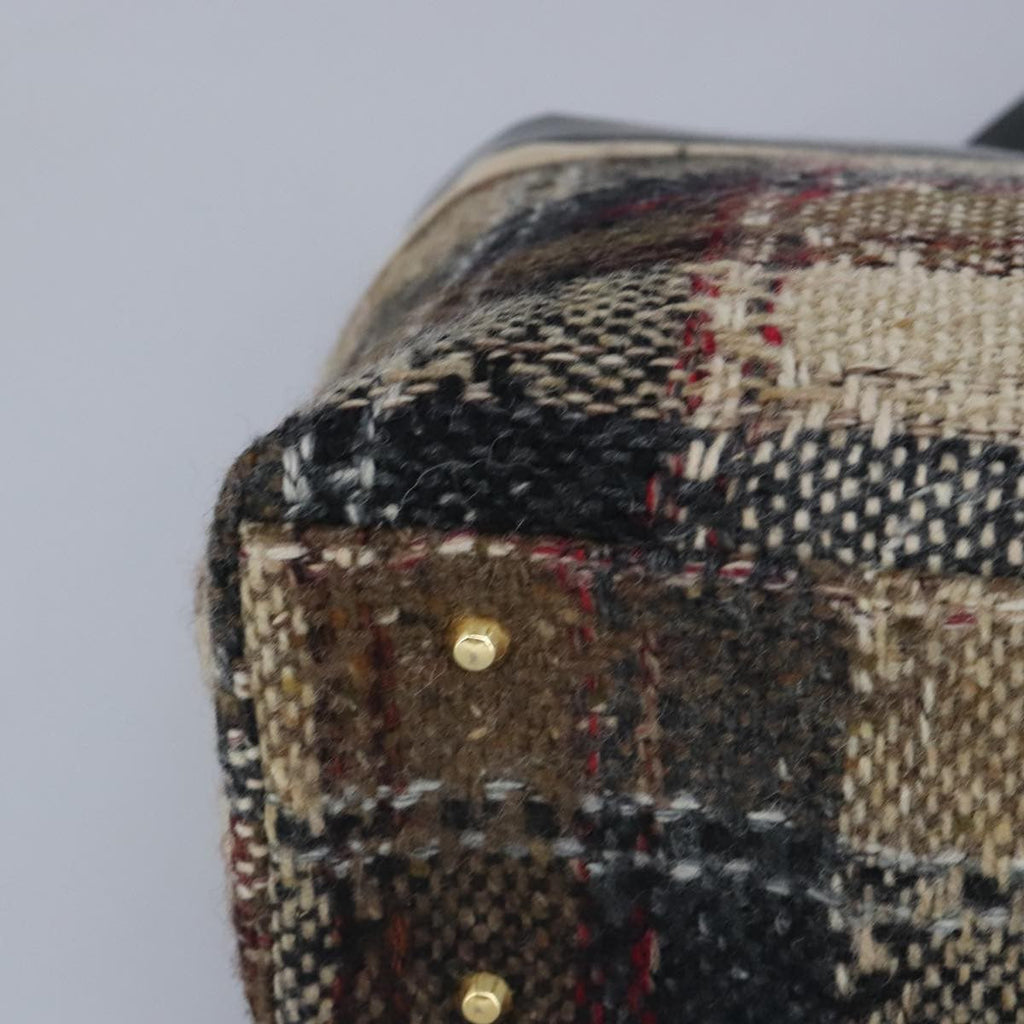 Burberry Nova Check Handbag Wool Beige Wool Handbag