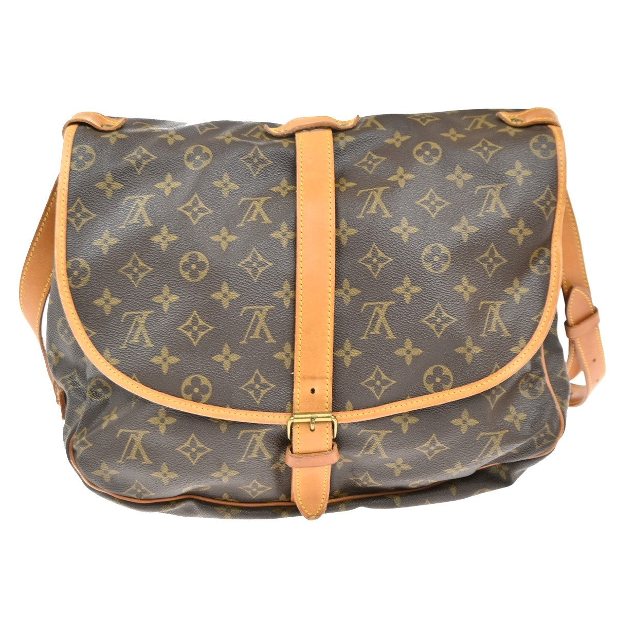 Louis Vuitton Saumur Handbag Monogram Canvas Brown Canvas Shoulder Bag