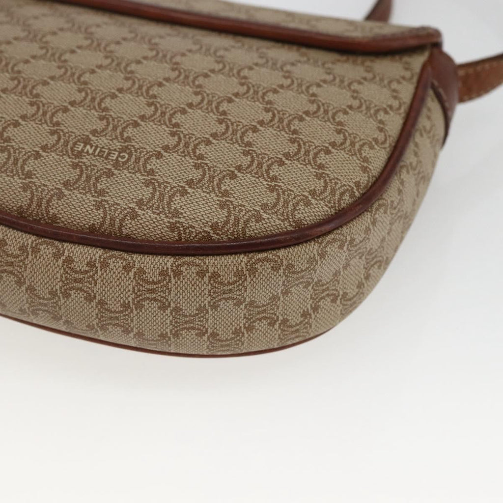 Celine Vintage Macadam Shoulder Bag Canvas And Leather Beige Pvc Shoulder Bag Bag