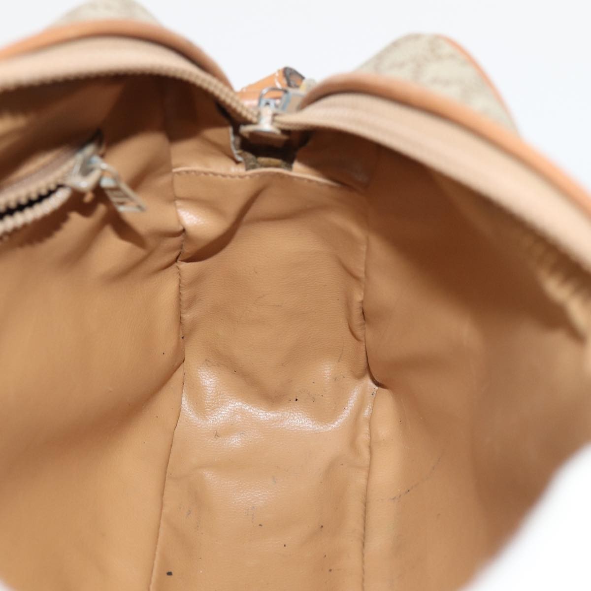 Celine Vintage Macadam Shoulder Bag Canvas And Leather Beige Canvas Shoulder Bag Bag