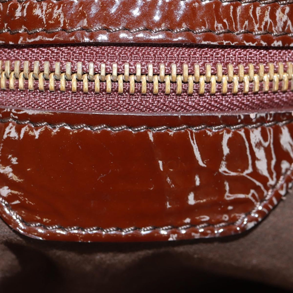 Louis Vuitton L Hobo Surya Leather Brown Patent_Leather Tote Bag