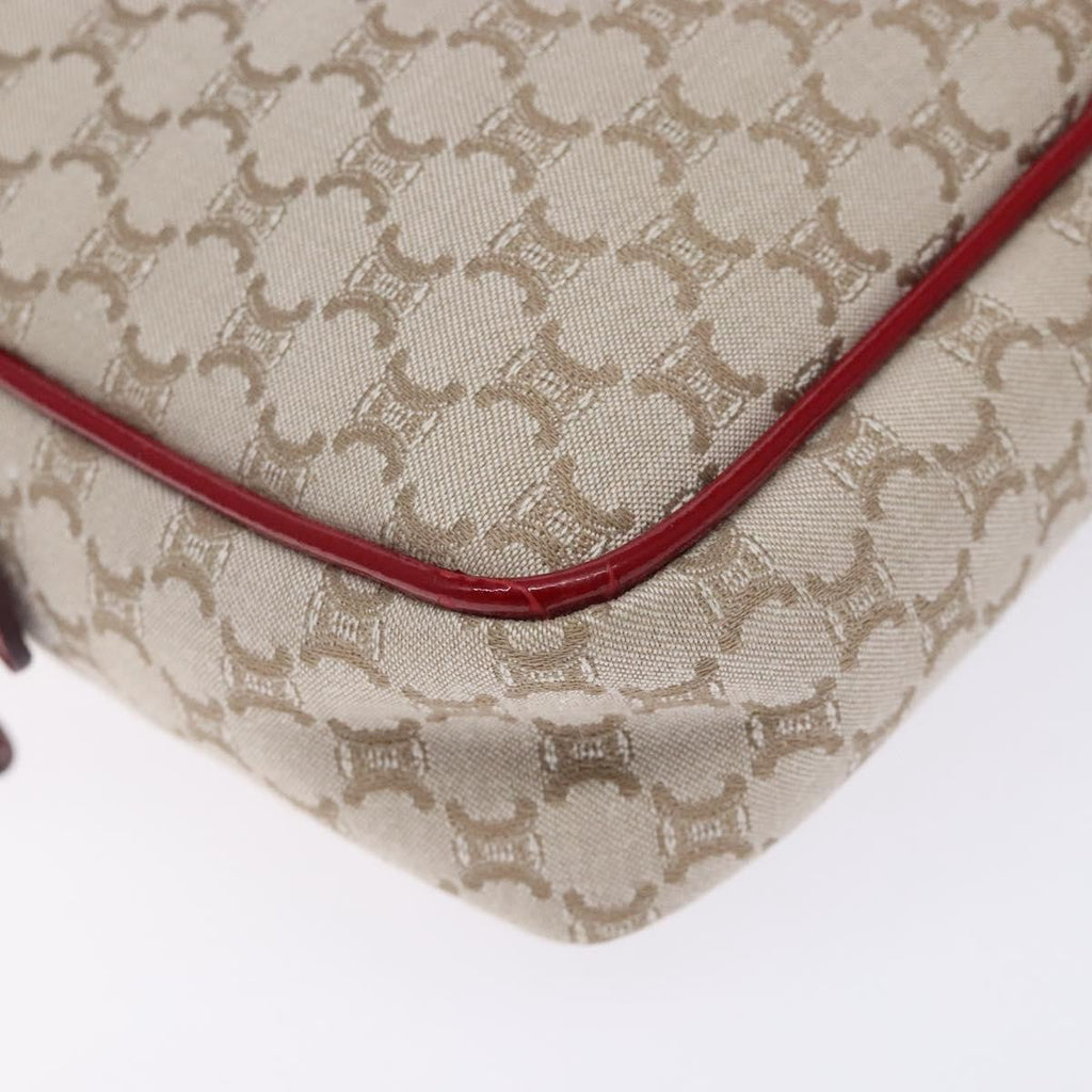 Celine Vintage Macadam Shoulder Bag Canvas Beige Canvas Shoulder Bag Bag