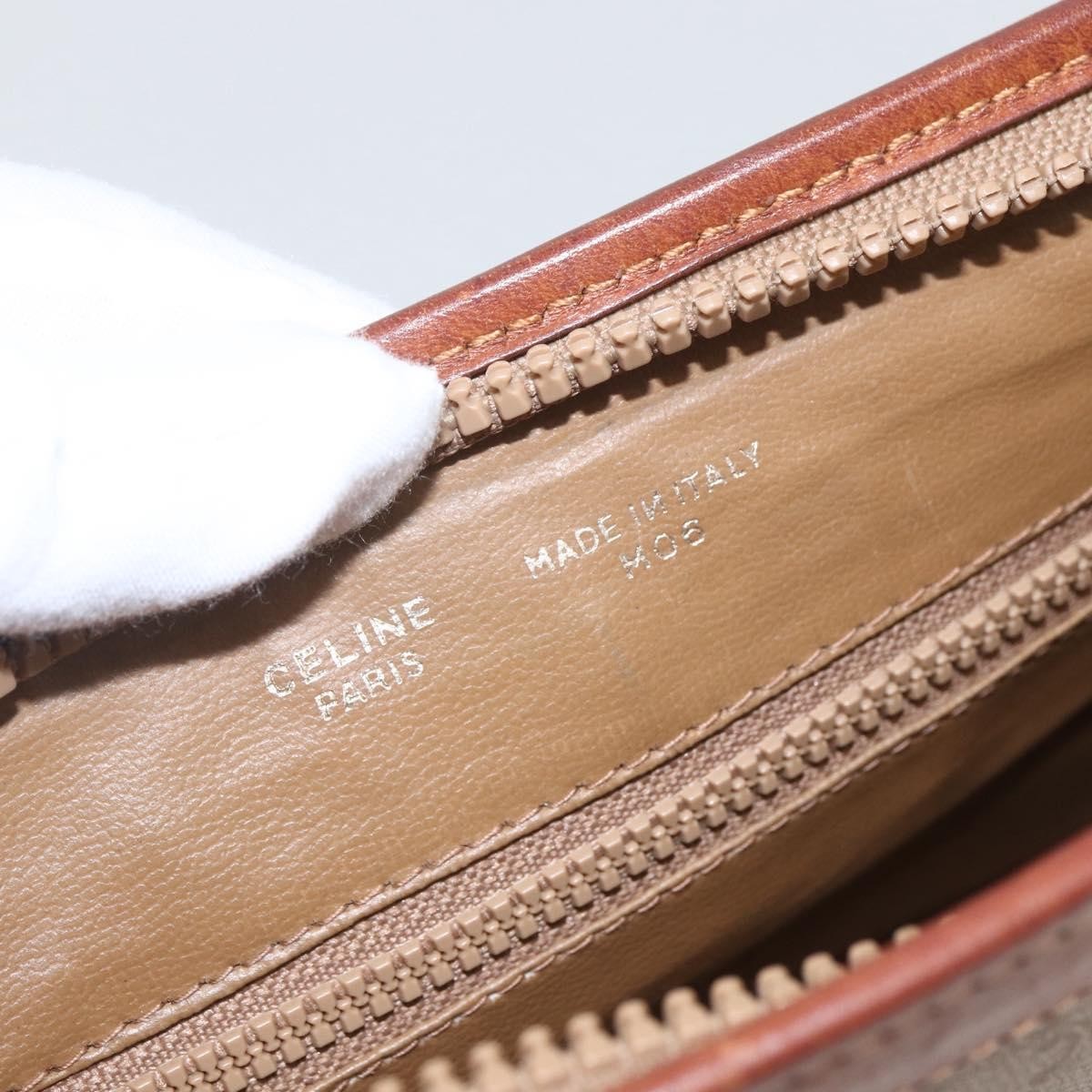 Celine Macadam Pochette Canvas And Leather Beige Canvas Clutche & Pouche Bag