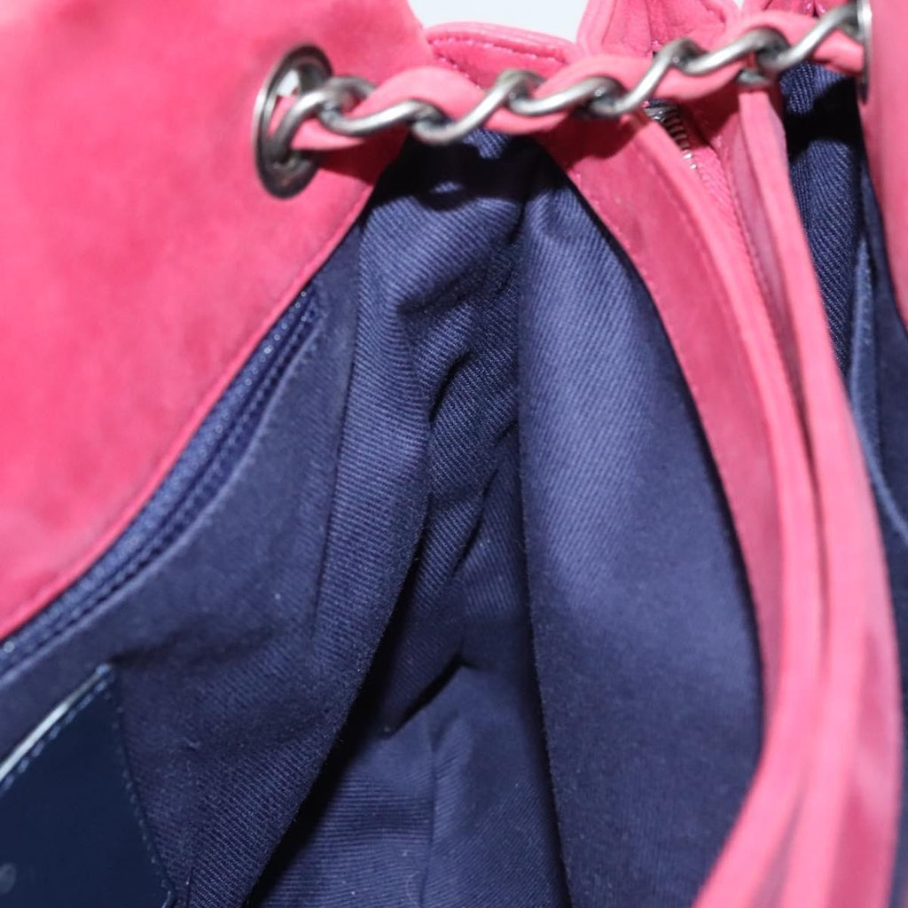 Chanel Matelasse Chain Shoulder Bag Leather Pink Leather Handbag