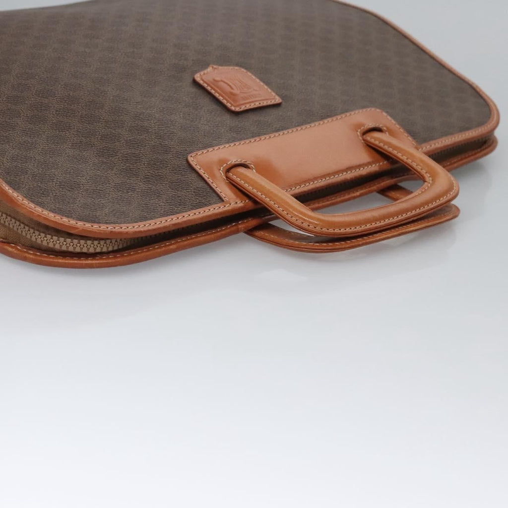 Celine Macadam Briefcase Canvas And Leather Brown Canvas Briefcase Bag