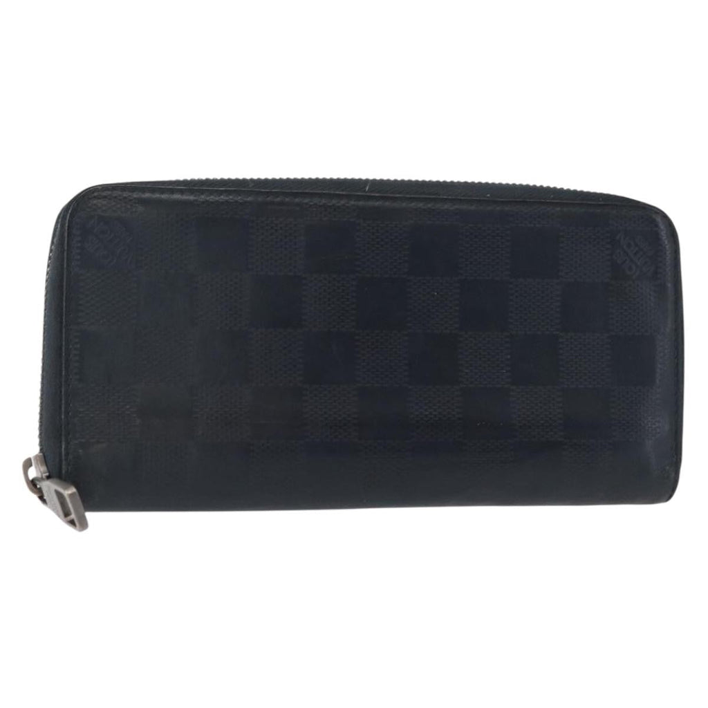 Louis Vuitton Zippy Wallet Vertical Damier Infini Leather Navy Leather Wallets Accessory