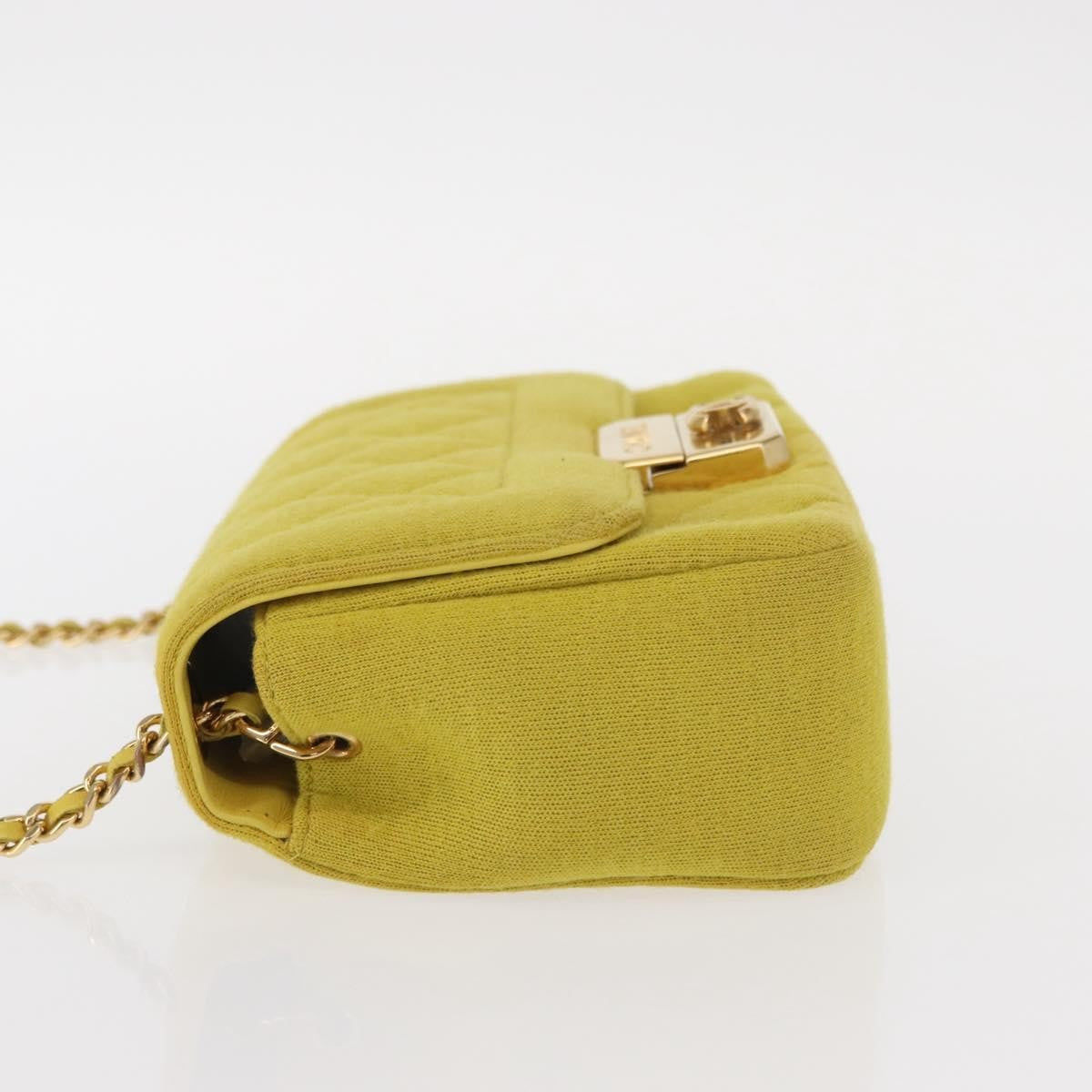 Chanel Chic With Me Flap Bag Quilted Jersey Yellow Cotton Shoulder Bag Bag