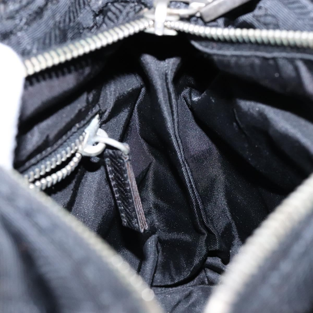 Prada Vintage Zip Handbag Tessuto Black Nylon Handbag