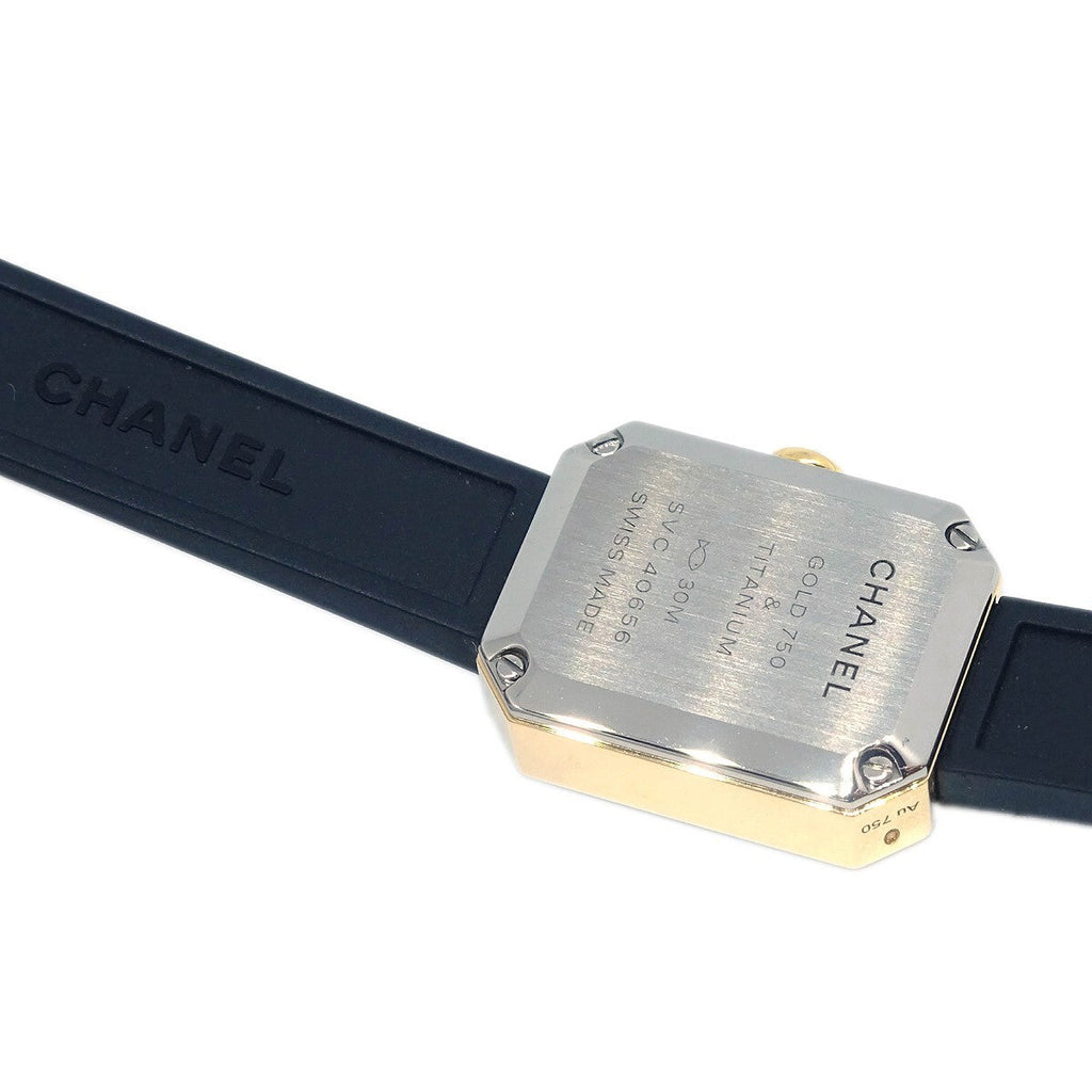 Chanel Premiere Velours Mini Quartz Watch Titanium With Yellow Gold And Velvet Rubber With Diamond Dial Watch