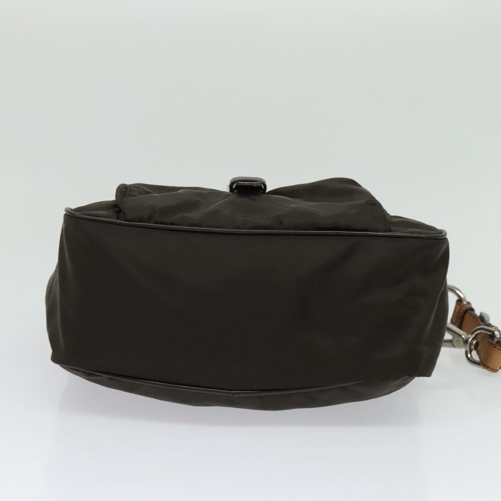 Prada Vintage Flap Shoulder Bag Nylon Khaki Nylon Shoulder Bag Bag