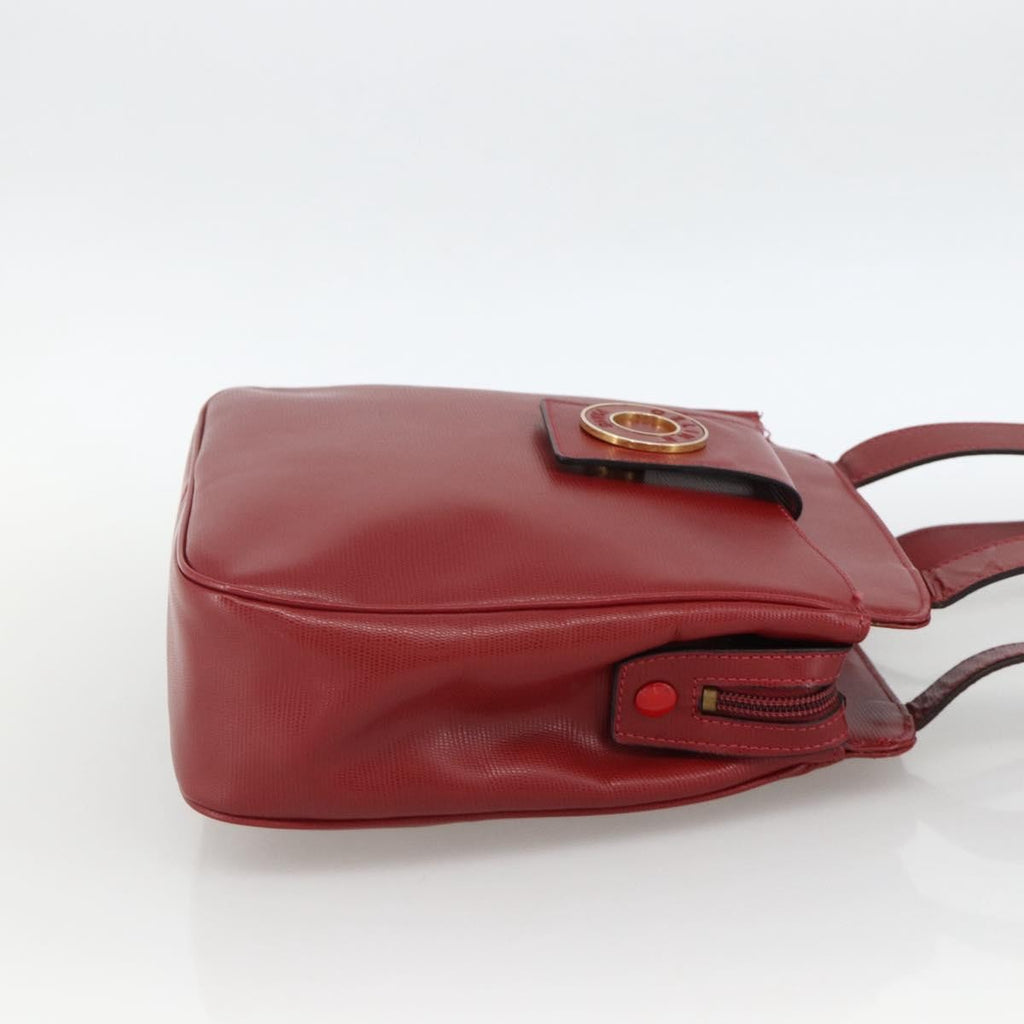 Celine Circle Logo Leather Burgundy Leather Tote Bag Bag