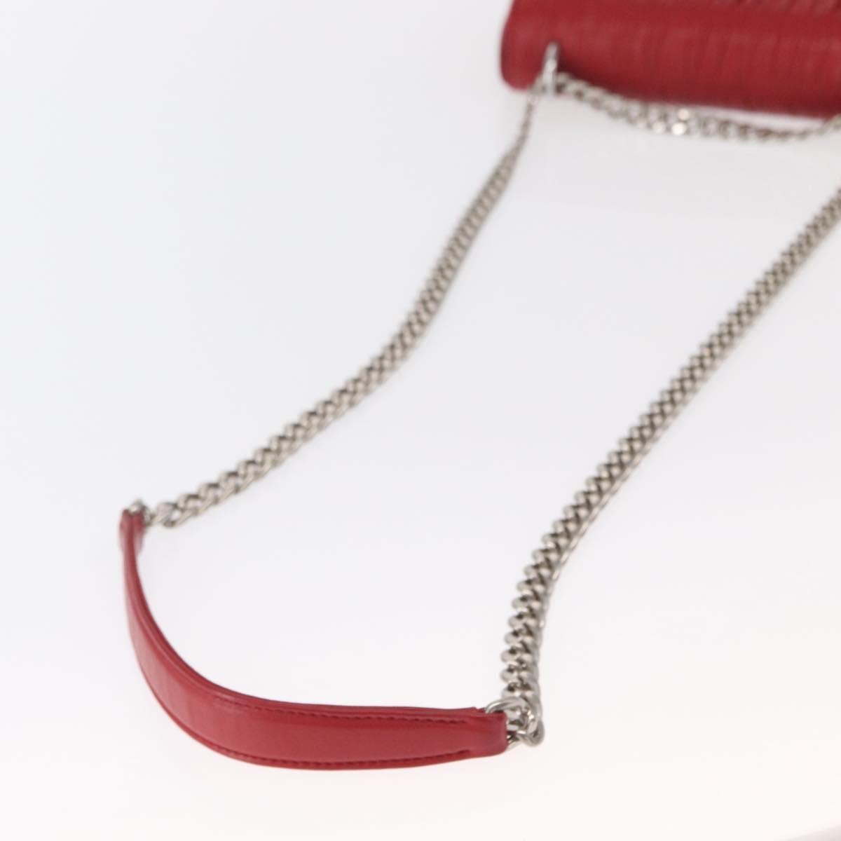 Prada Gaufre Chain Flap Shoulder Bag Nappa Leather Red Leather Shoulder Bag Bag