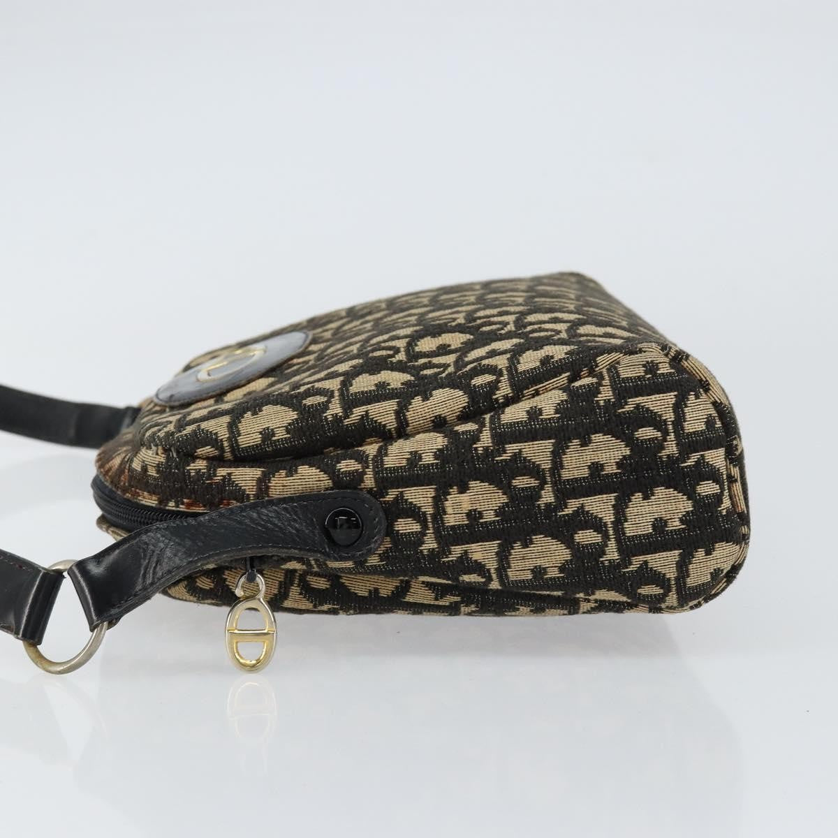 Christian Dior Vintage Cd Trotter Shoulder Bag Canvas Black Canvas Shoulder Bag Bag (Pre-Owned)