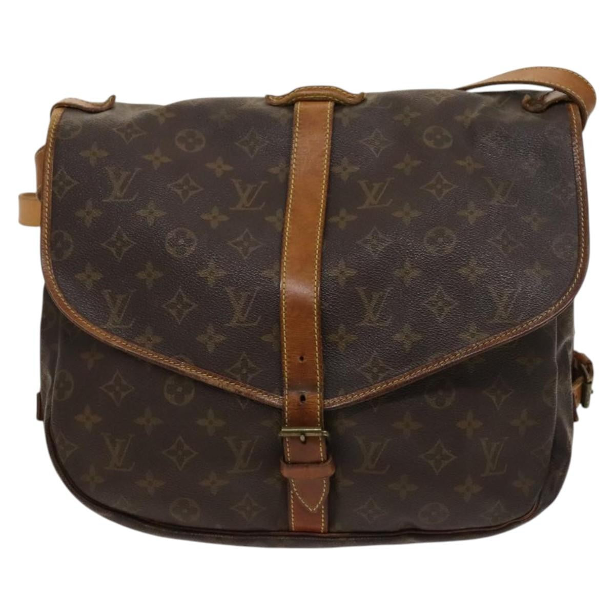 Louis Vuitton Saumur Handbag Monogram Canvas Brown Canvas Shoulder Bag