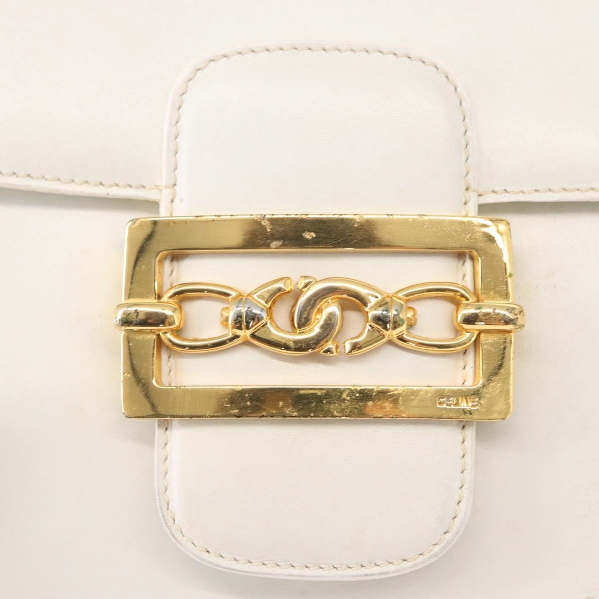 Celine Vintage Shoulder Bag Leather White Leather Shoulder Bag Bag