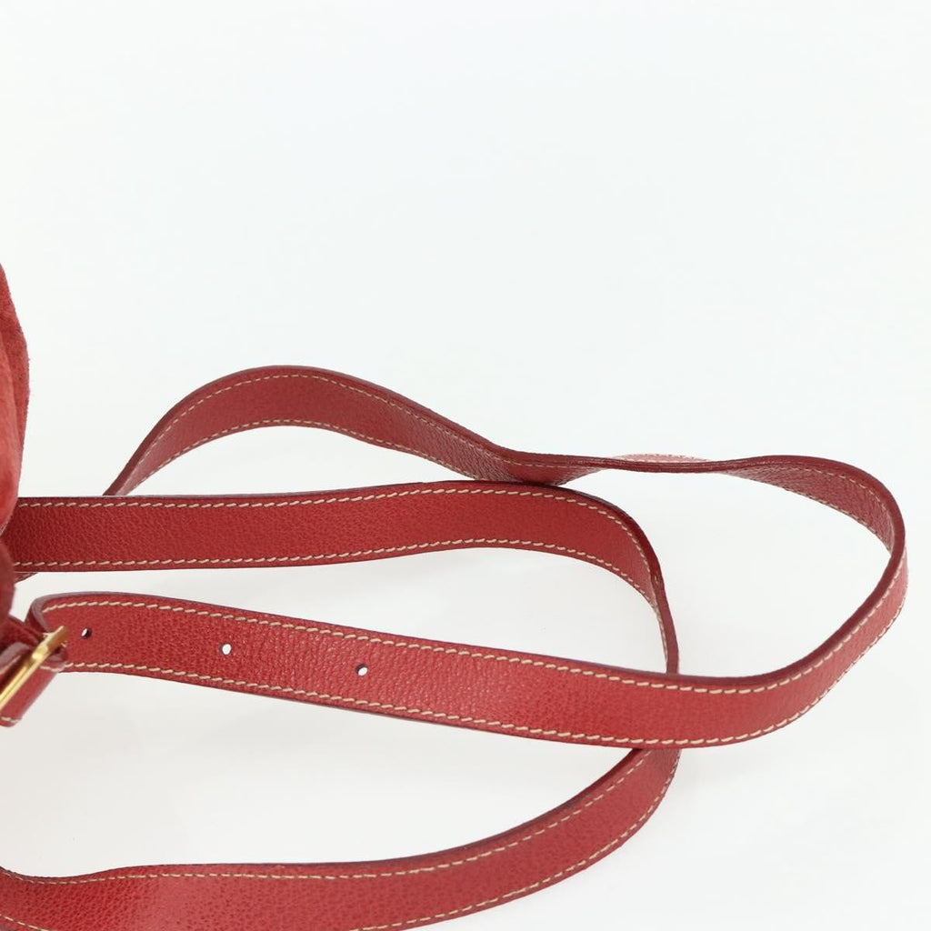 Gucci Gucci Bamboo Backpack Daim Red Suede Backpack Bag (Pre-Owned)