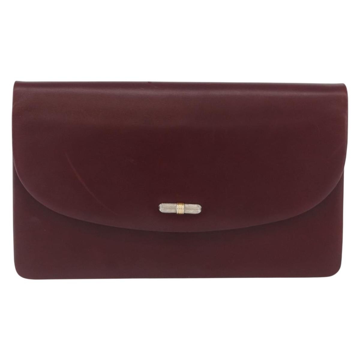 Christian Dior Vintage Chain Flap Shoulder Bag Leather Burgundy Leather Shoulder Bag Bag (Pre-Owned)
