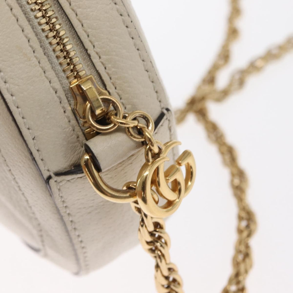 Gucci Gg Marmont Shoulder Bag Matelasse Leather White Leather Shoulder Bag Bag (Pre-Owned)