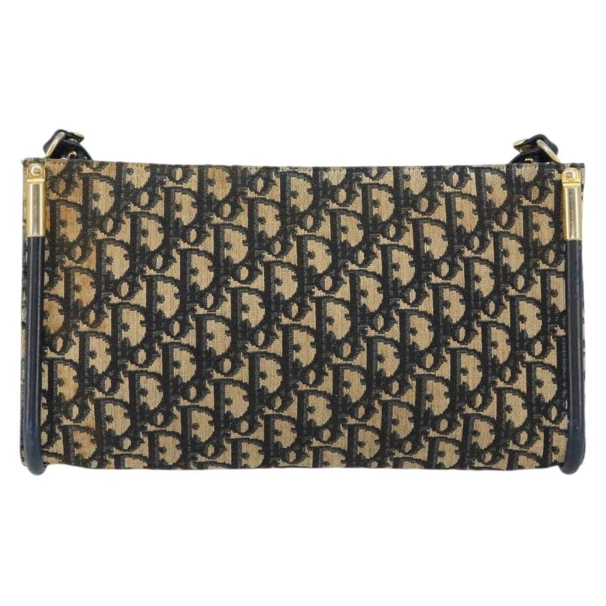 Christian Dior Vintage Trotter Shoulder Bag Canvas Navy Canvas Shoulder Bag Bag (Pre-Owned)