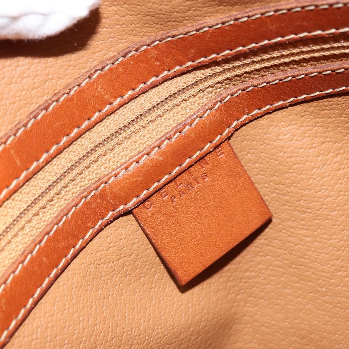 Celine Vintage Macadam Shoulder Bag Canvas And Leather Brown Canvas Shoulder Bag Bag
