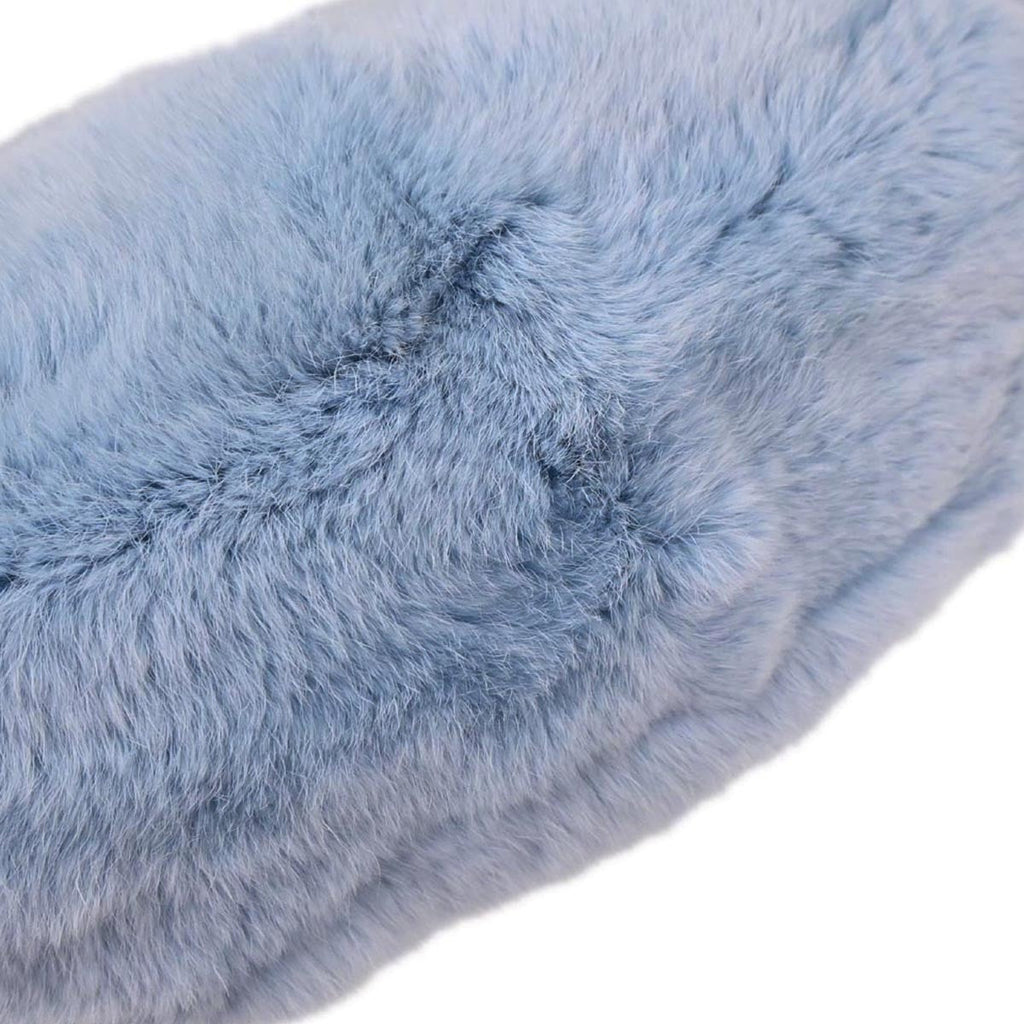 Chanel Chain Hobo Lapin Fur Blue Fur Handbag