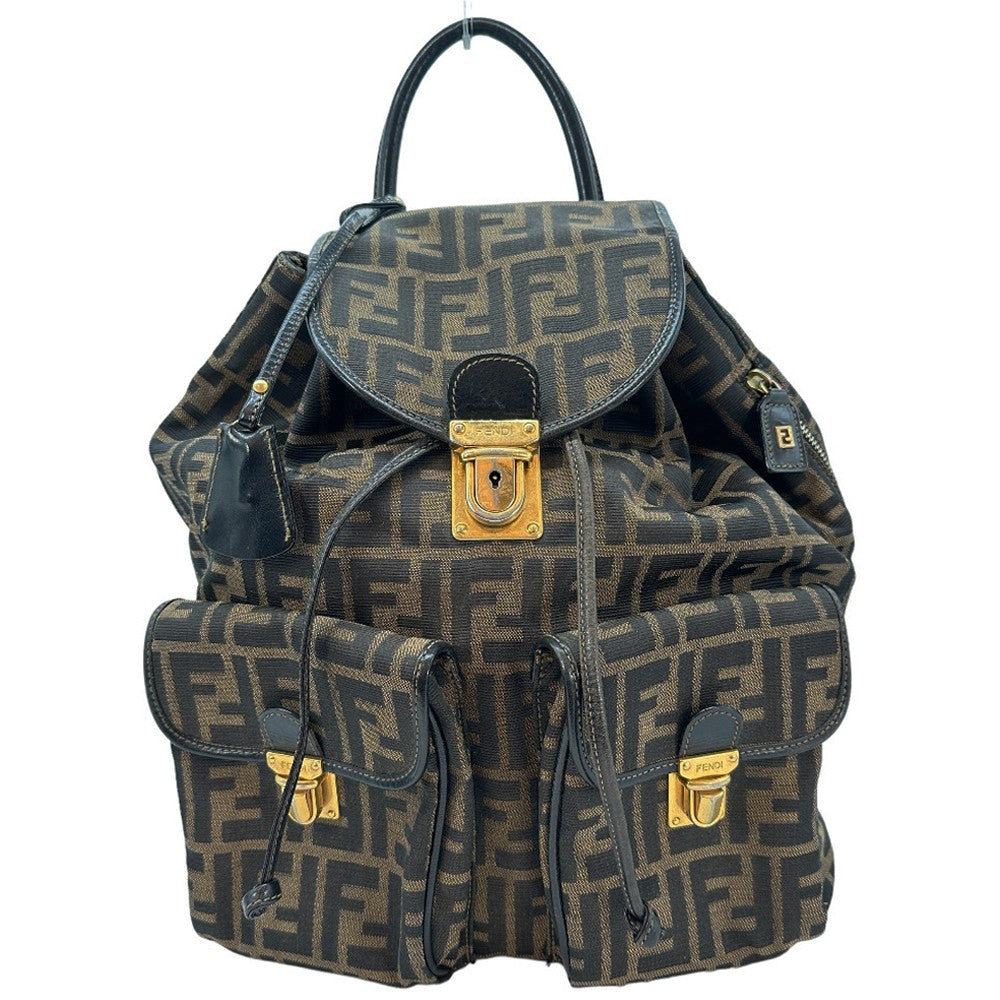 Fendi Fendi Backpack Daypack Zucca Canvas Brown Canvas Backpack Bag
