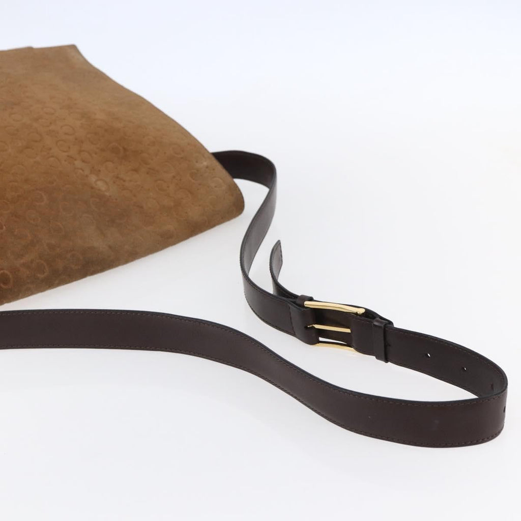 Celine C Macadam Shoulder Bag Suede Beige Suede Shoulder Bag Bag