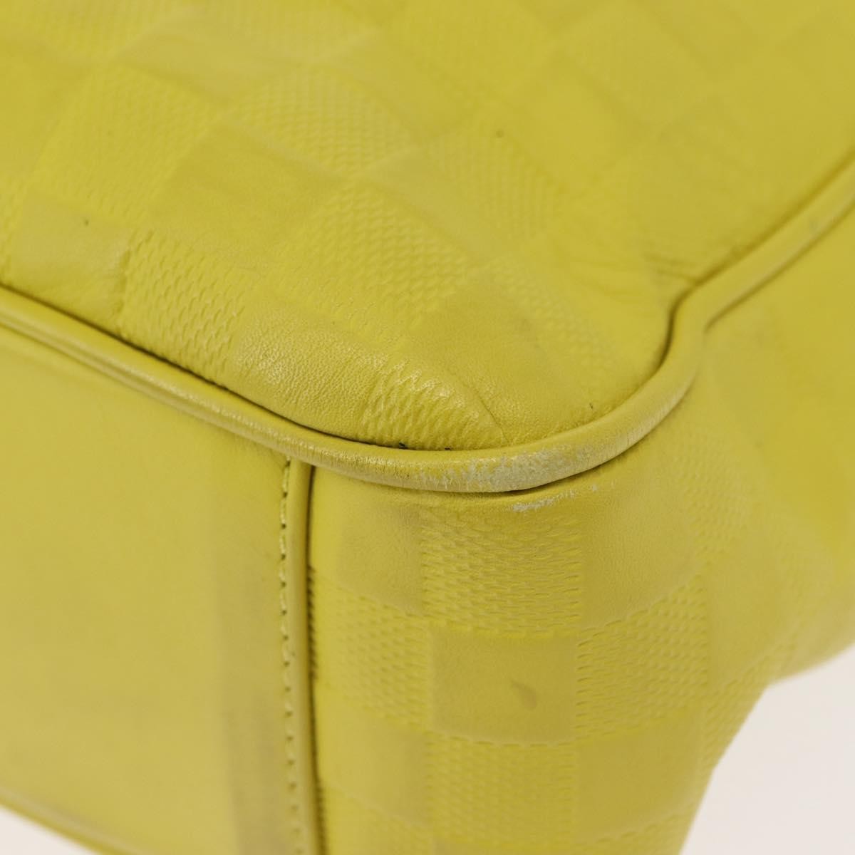 Louis Vuitton Tadao Handbag Damier Infini Leather Yellow Leather Handbag