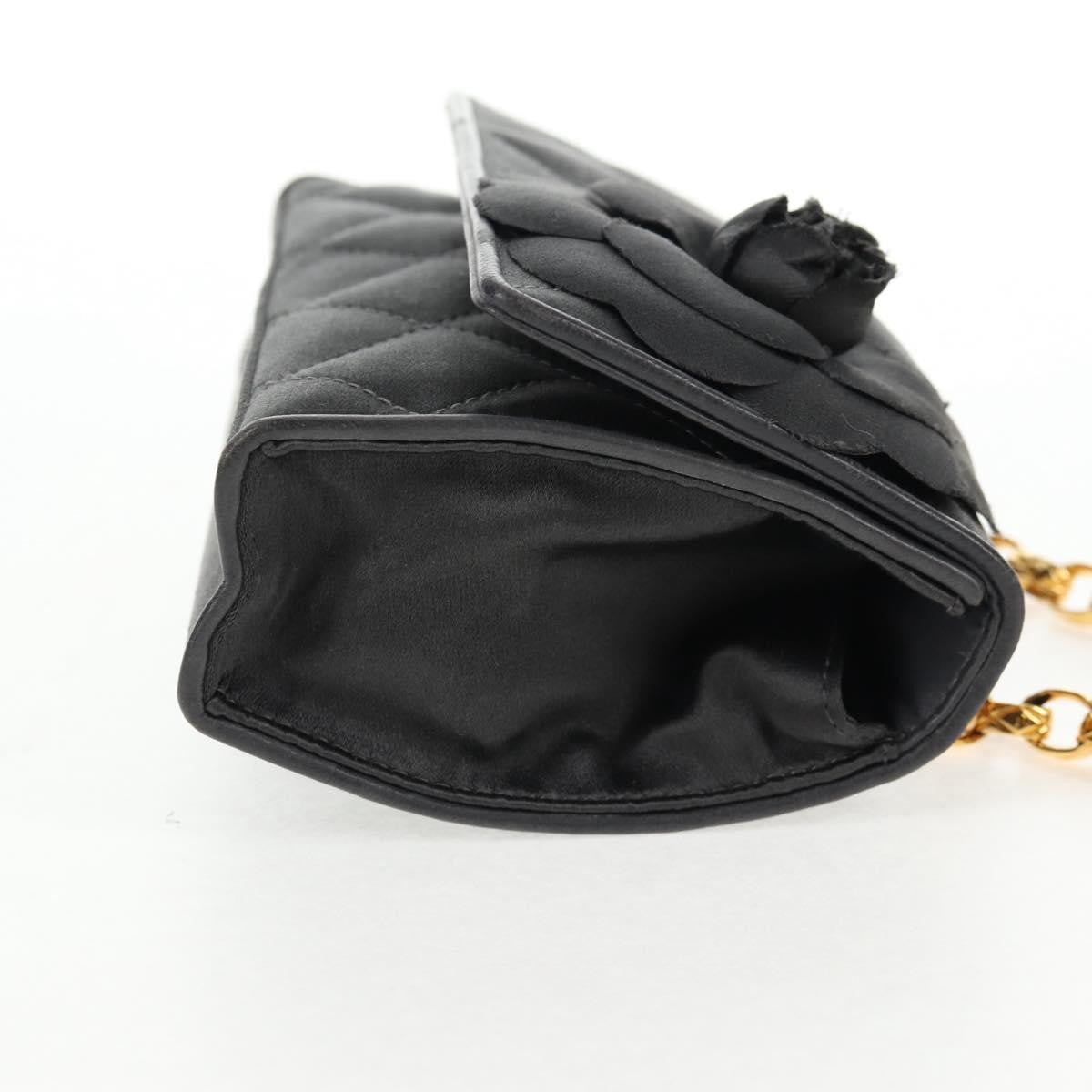Chanel Vintage Camellia Flap Bag Satin Gray Satin Clutche & Pouche Bag