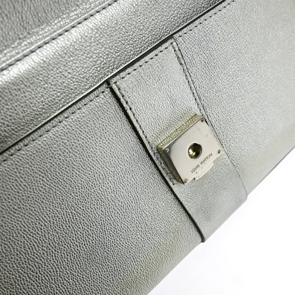 Louis Vuitton Very Chain Bag Whipstitch Leather Silver Leather Shoulder Bag