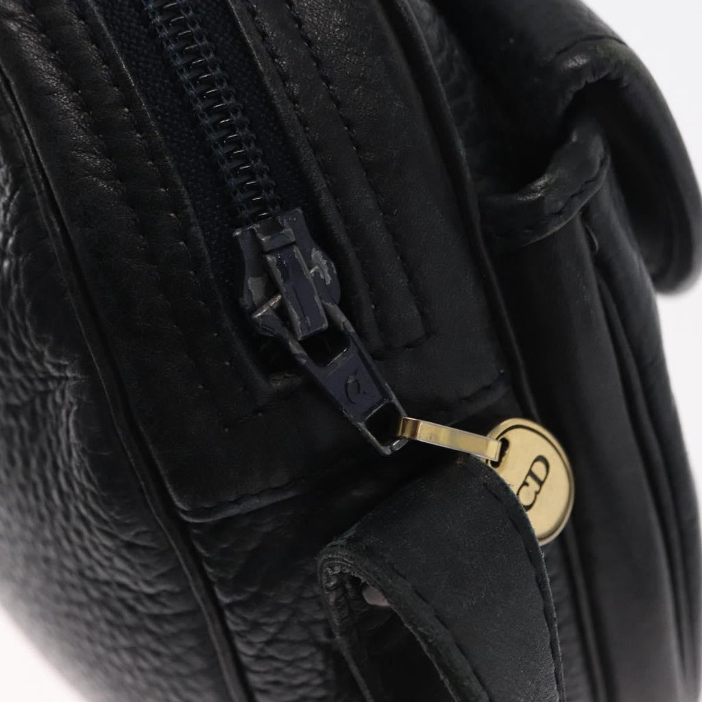 Christian Dior Vintage Shoulder Bag Leather Navy Leather Shoulder Bag Bag (Pre-Owned)