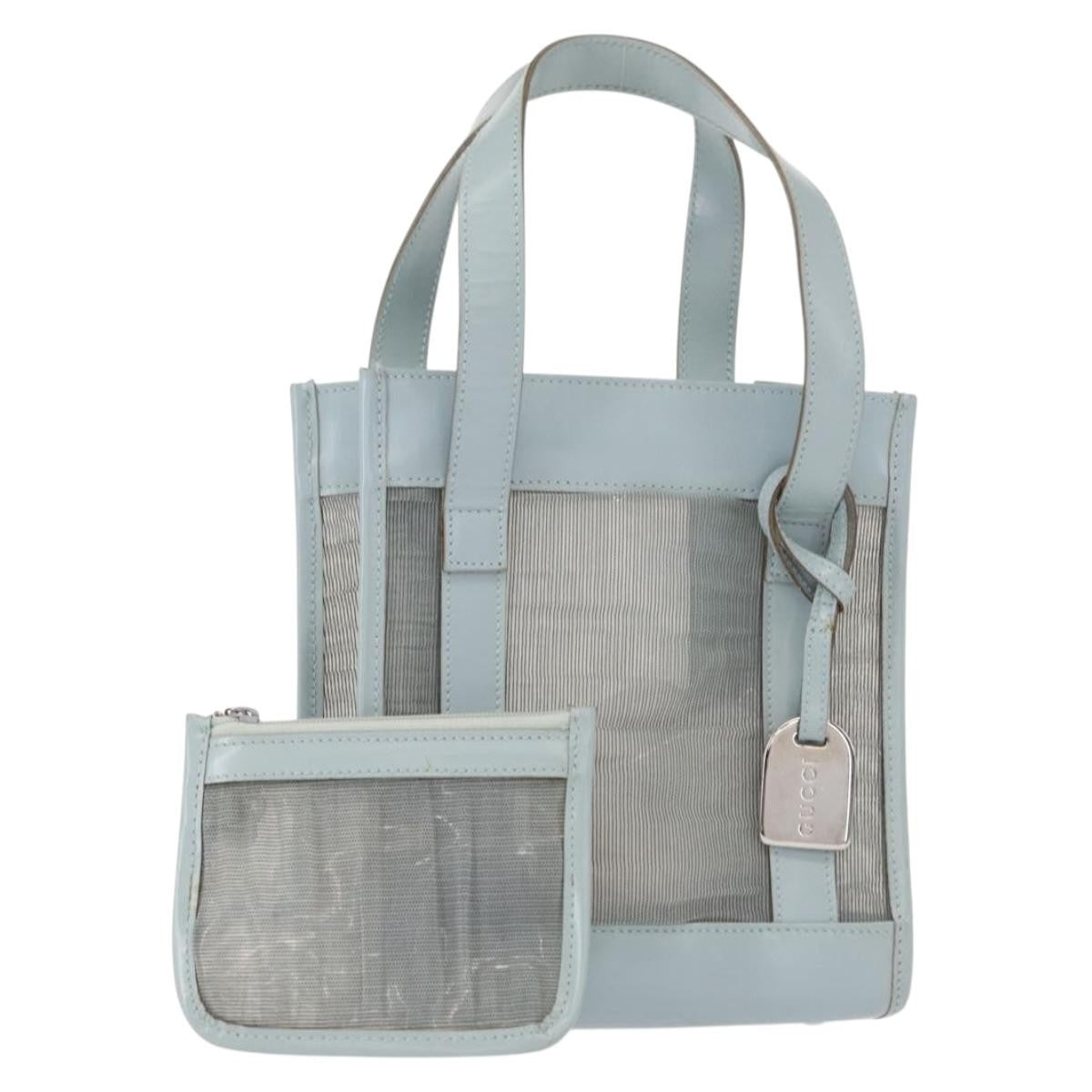 Gucci Vintage Handbag Leather Blue Leather Handbag (Pre-Owned)