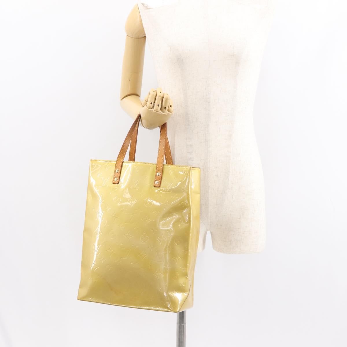 Louis Vuitton Reade Handbag Monogram Vernis Beige Patent_Leather Handbag