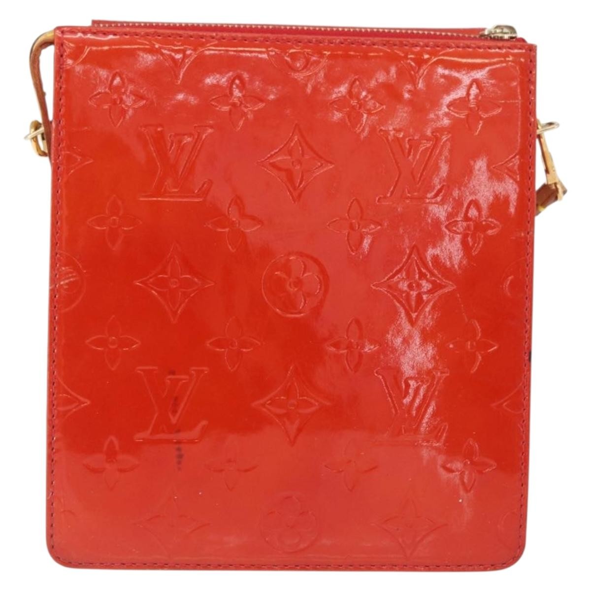 Louis Vuitton Mott Handbag Monogram Vernis Red Patent_Leather Clutche & Pouche Bag