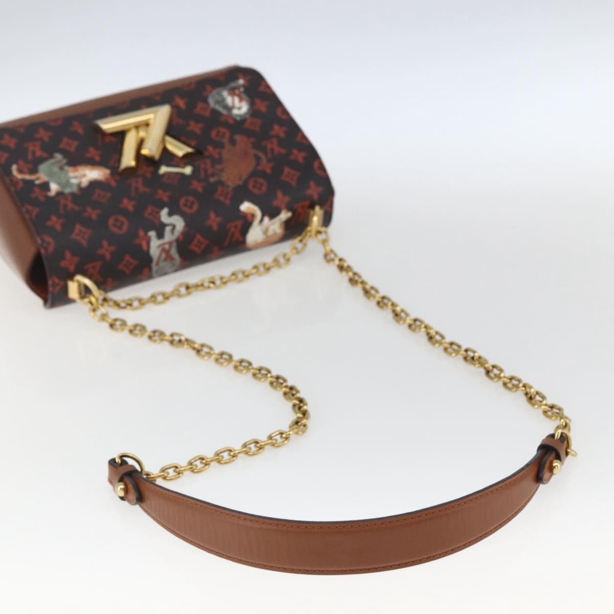 Louis Vuitton Twist Handbag Limited Edition Grace Coddington Catogram Canvas Brown Canvas Shoulder Bag