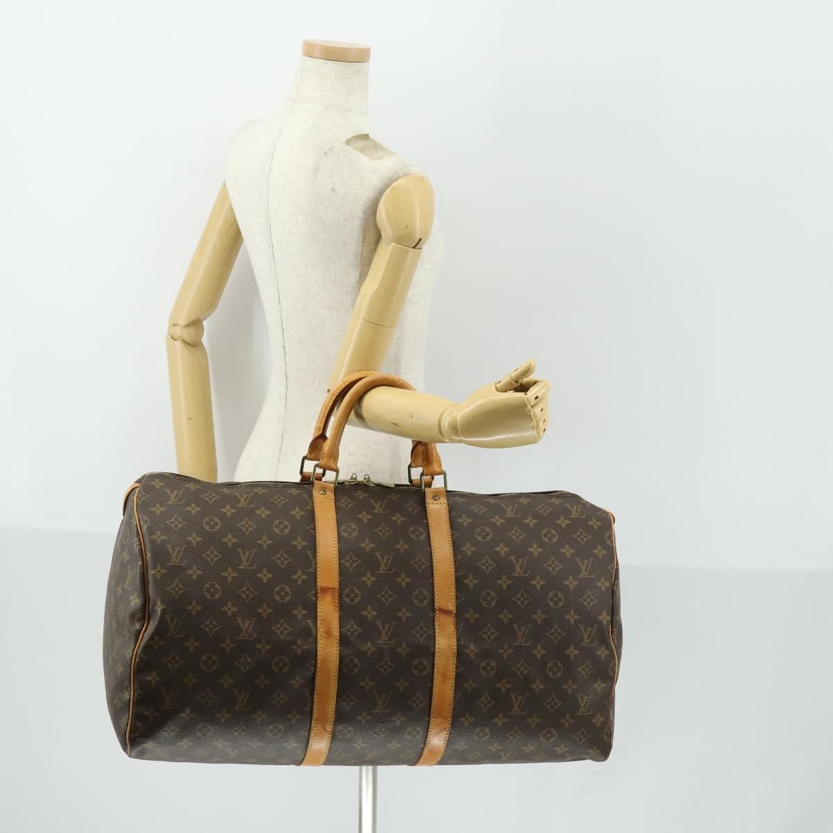 Louis Vuitton Keepall Bag Monogram Canvas Brown Canvas Travel Bag