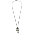 Chanel Cc Pearl Drop Necklace Metal With Pearls Black Metal Necklace Jewelry