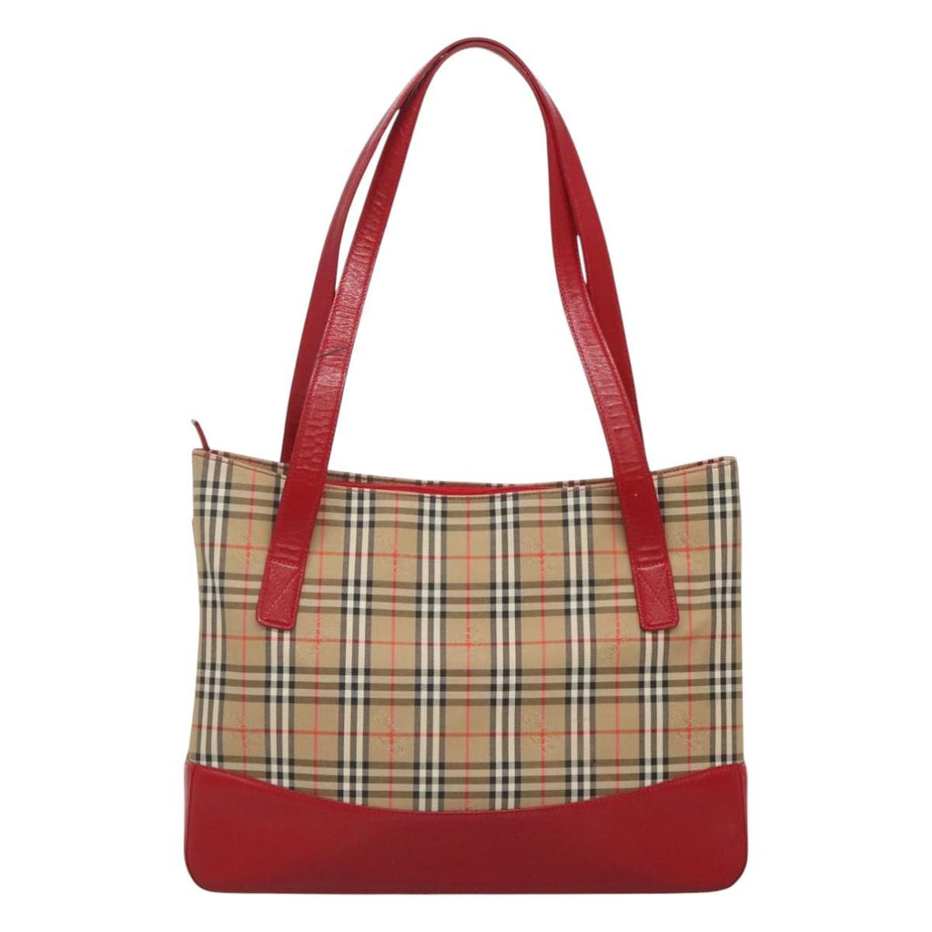Burberry Nova Check Tote Canvas And Leather Beige Canvas Tote Bag